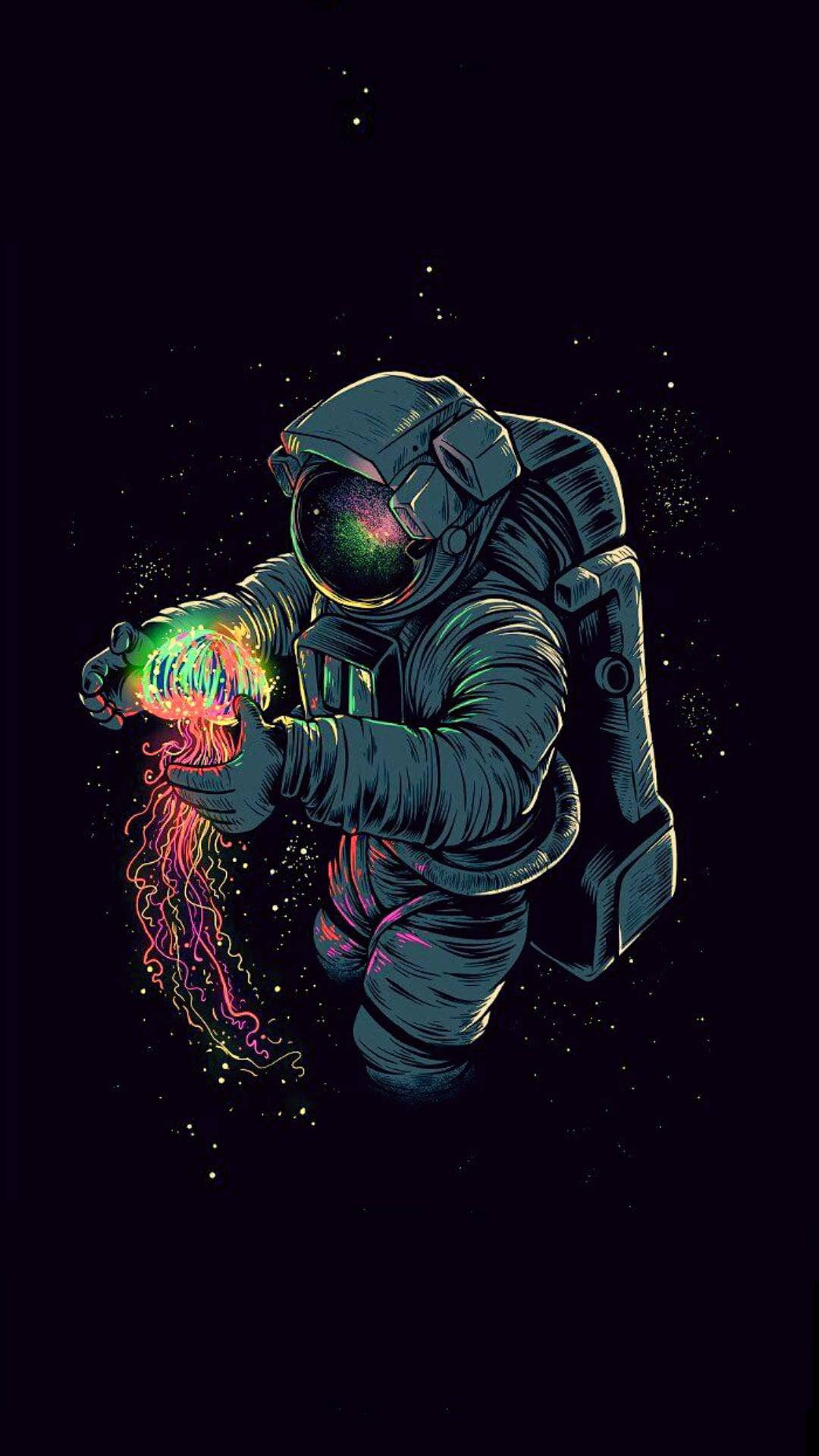 Astronaut In Space Aesthetic Drawing