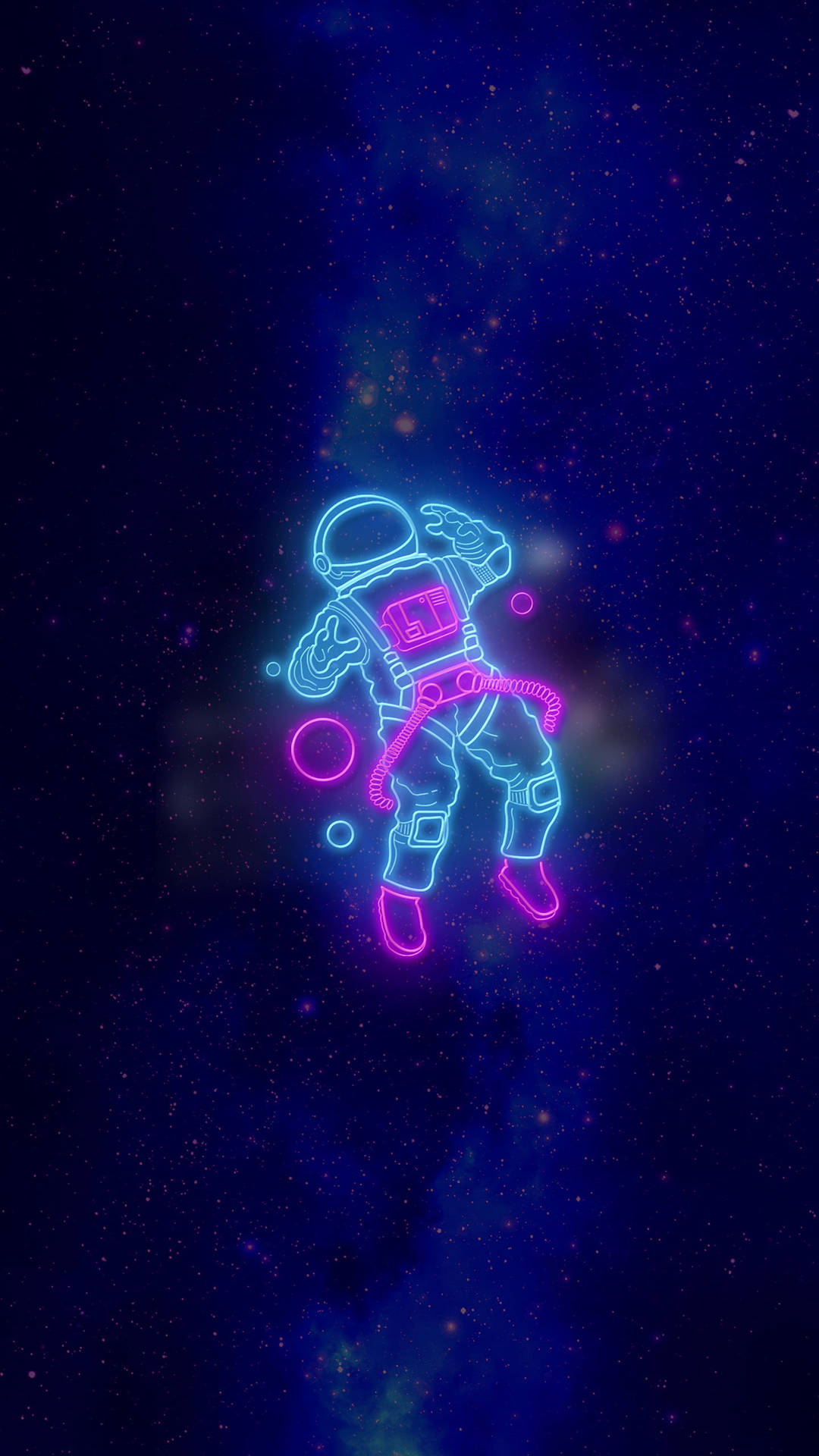 Astronautim Weltraum Neon Ästhetik Iphone Wallpaper