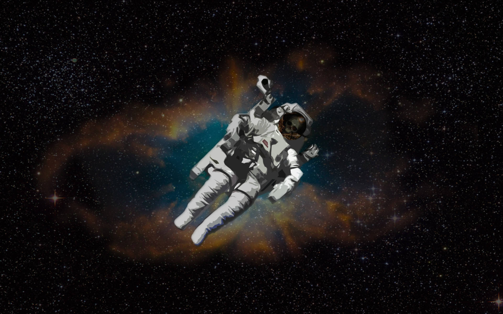 Astronaut In Space With Skull Head Wallpaper