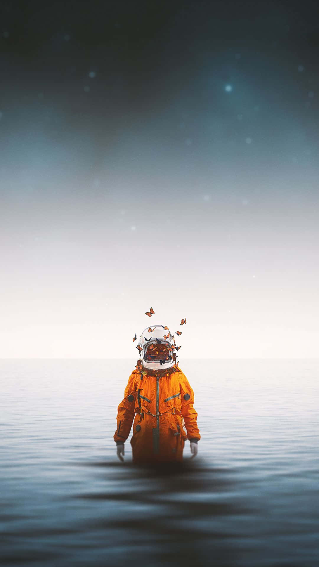 Astronaut In The Sea Portrait Wallpaper