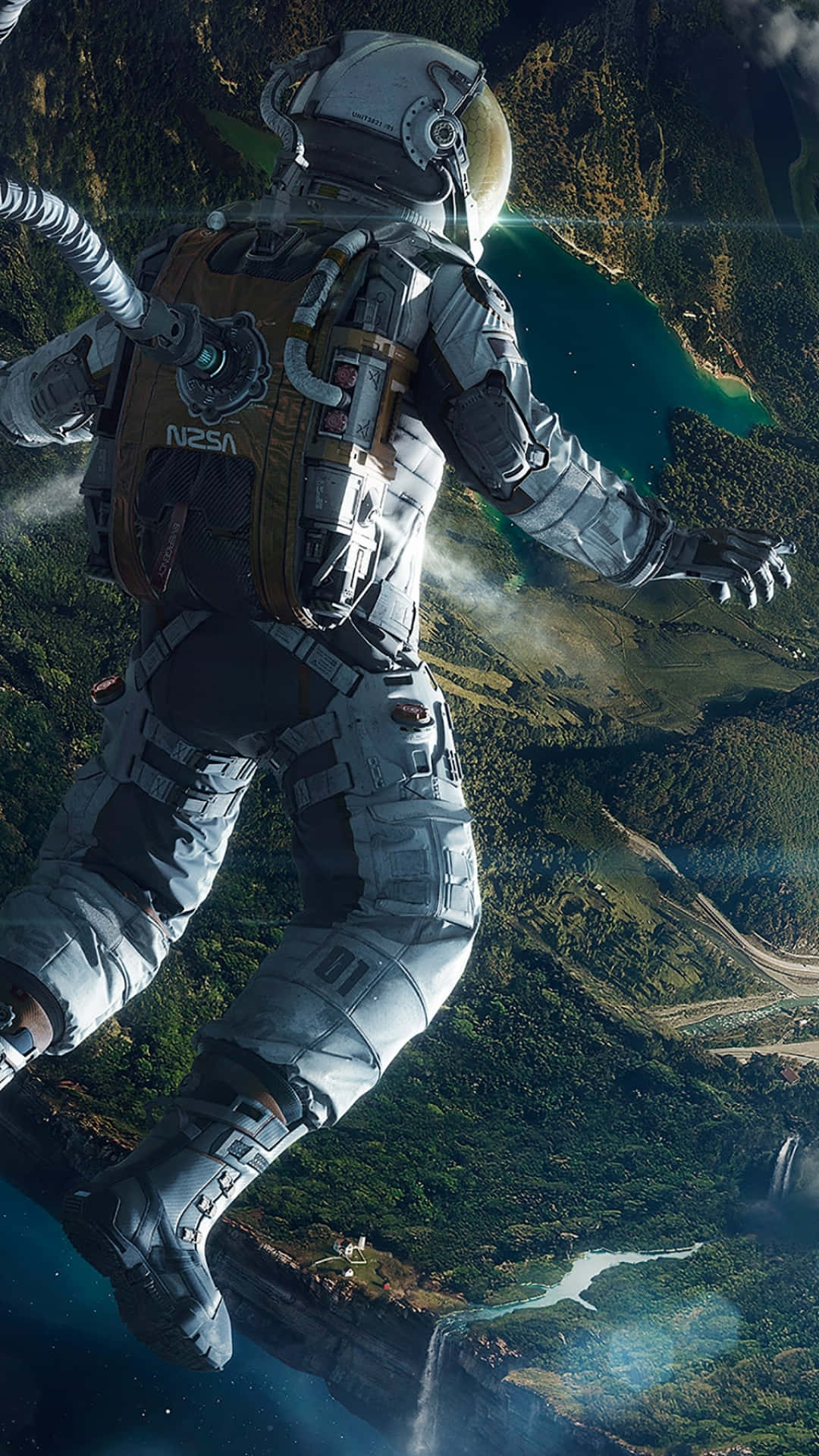 View Of Earth With Nasa Astronaut Iphone Wallpaper