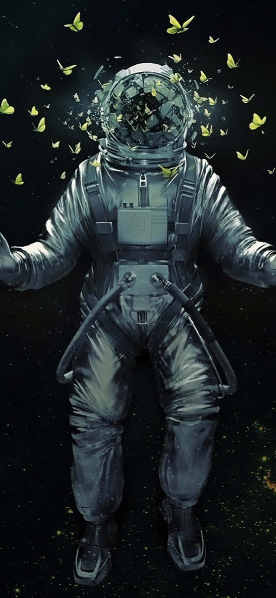 Tadina Intergalaktiska Äventyr Till Nästa Nivå Med Astronaut Iphone Tapet. Wallpaper