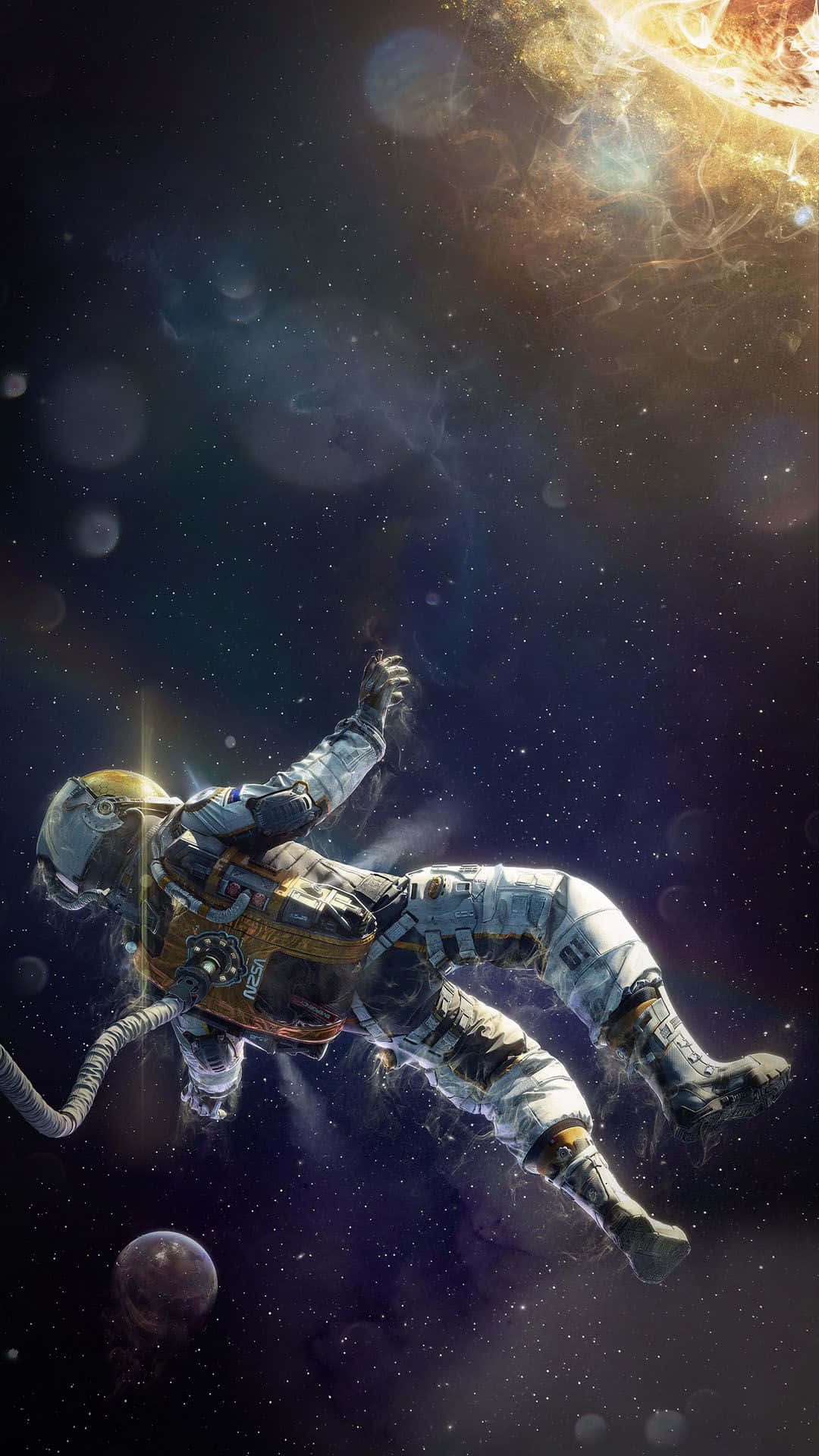 "See yourself in a whole new light with this Astronaut iPhone wallpaper." Wallpaper