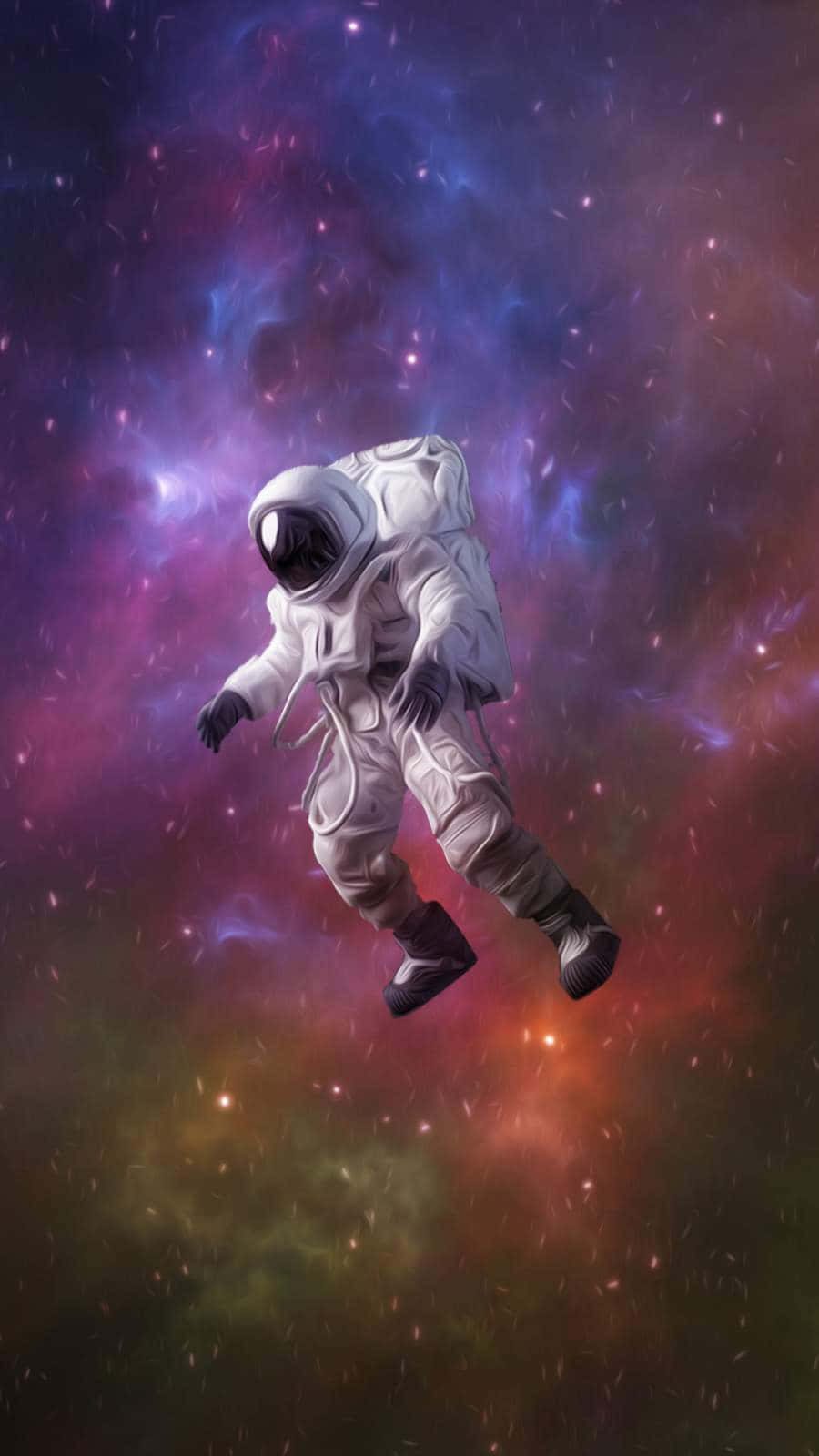 Bereitedich Auf Den Start Ins All Vor Mit Dem Astronauten Iphone. Wallpaper