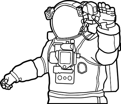 Astronaut Line Art PNG