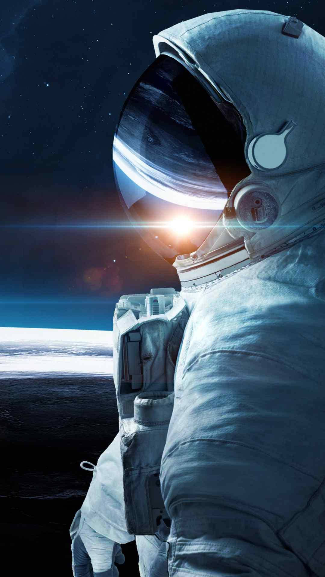 Astronaut Looking At Earth Wallpaper