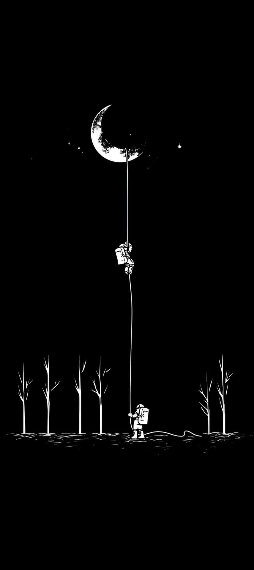 Astronauta Escalando La Luna Fondo de pantalla