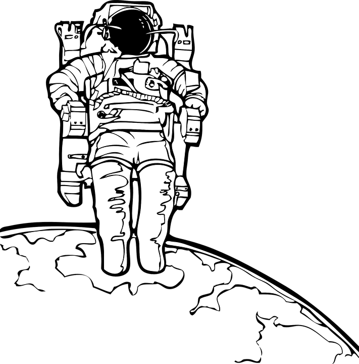 Astronaut Over Earth Illustration PNG