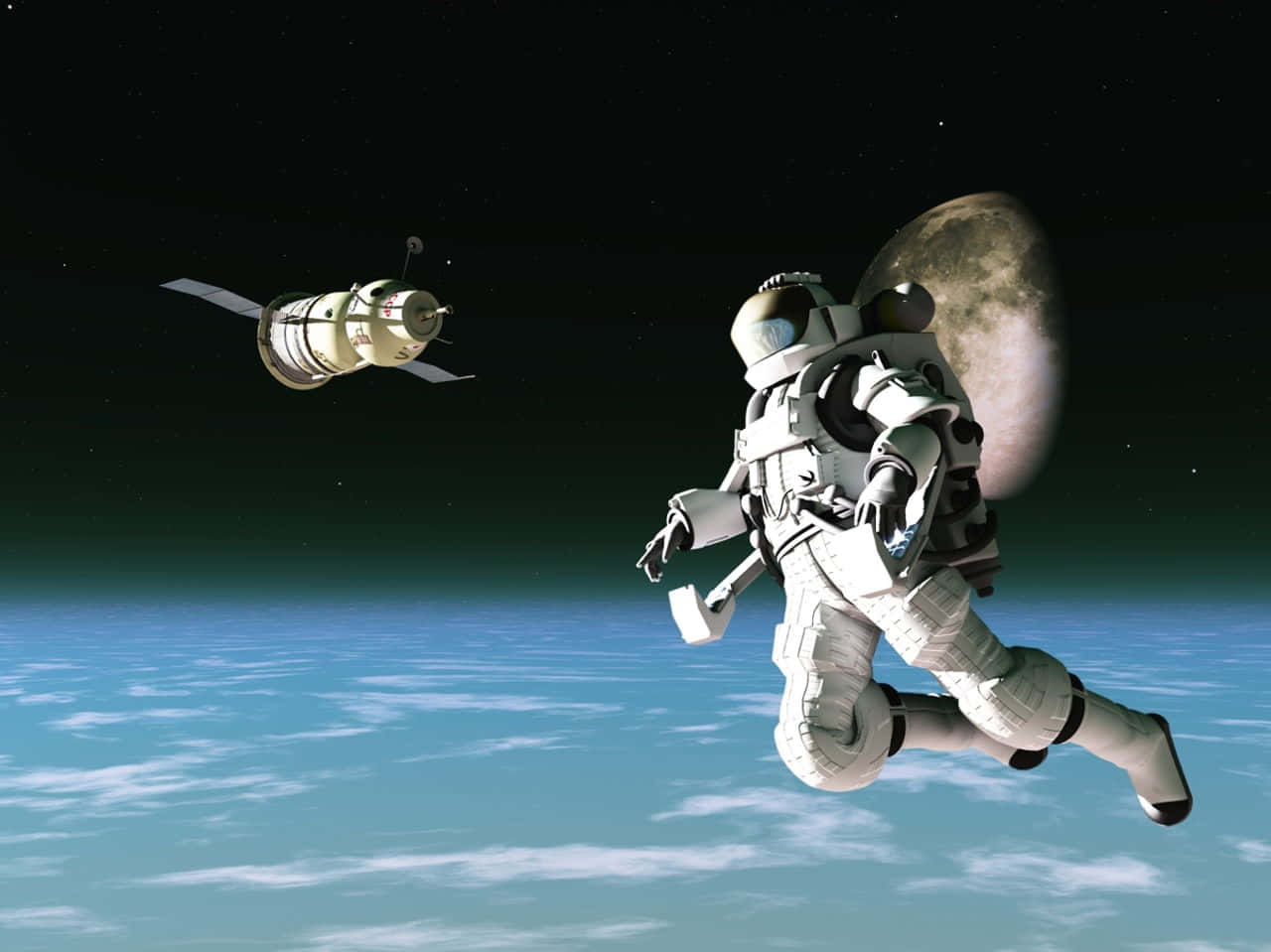 "Exploring The Universe: An Astronaut Soars Through The Vast Expanse Of Space"