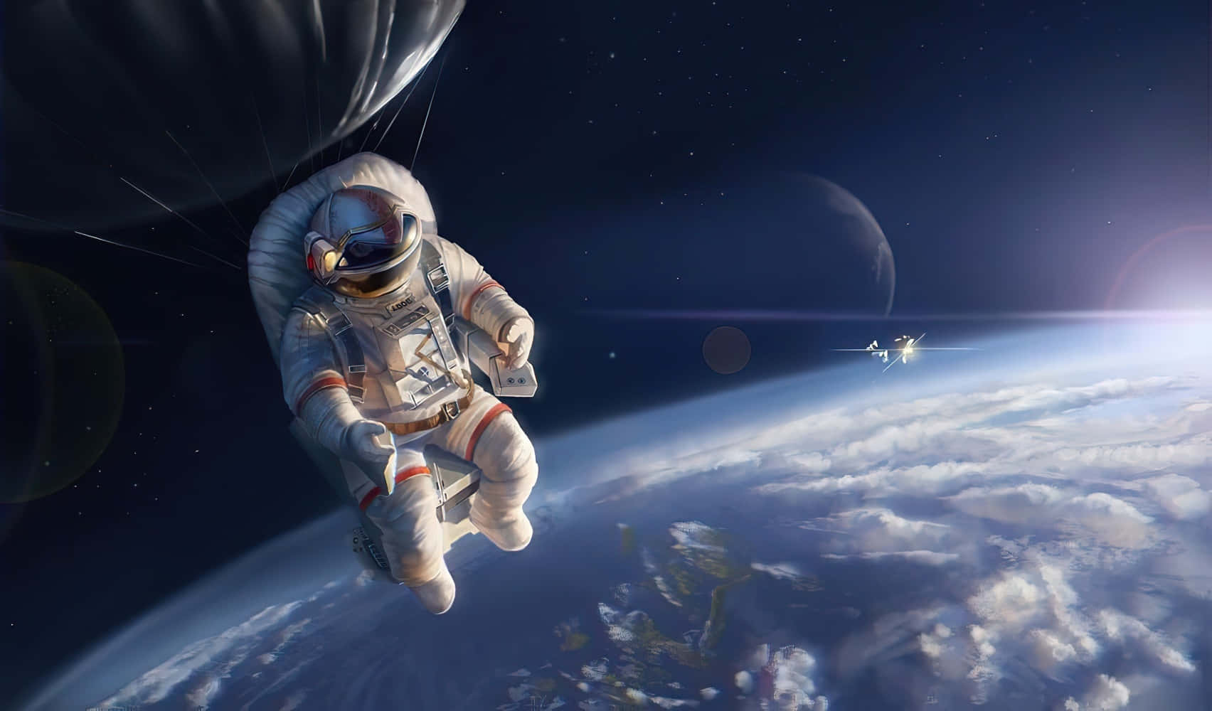 Astronaut Floating Amongst the Stars