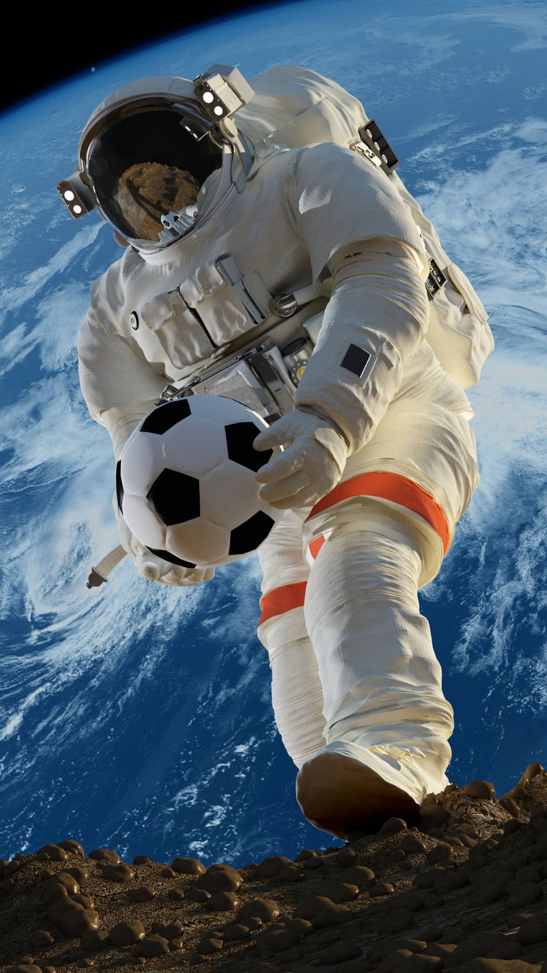 Astronaut Playing Soccer Photography Wallpaper