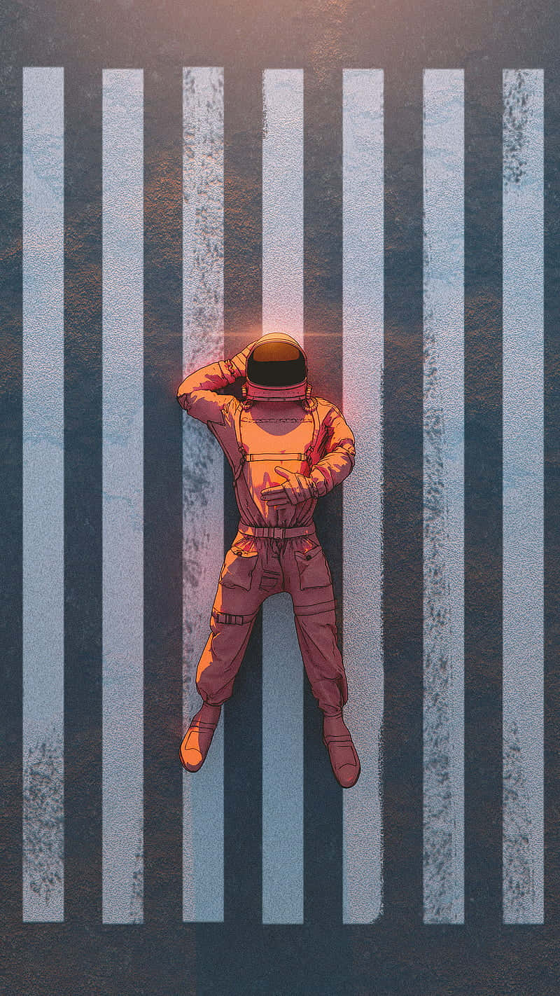 Astronaut's Urban Rest Wallpaper