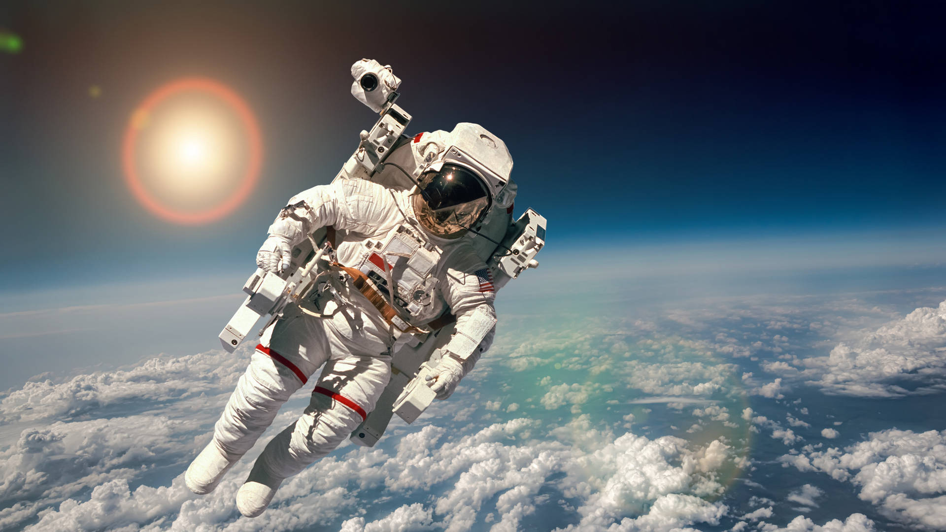 Astronaut Sailing In Space Wallpaper