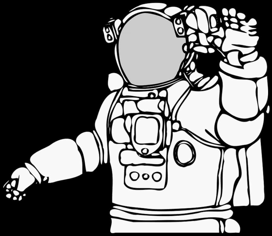 Download Astronaut Salute Vector Illustration | Wallpapers.com