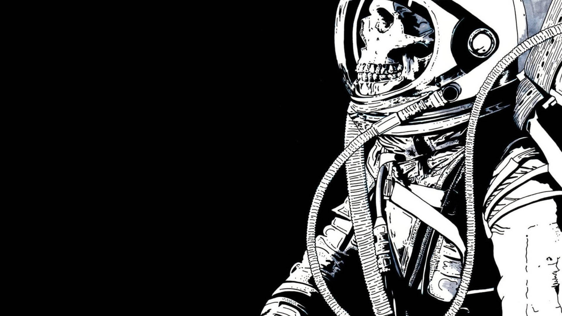Astronauta Skeleton Desktop Sfondo