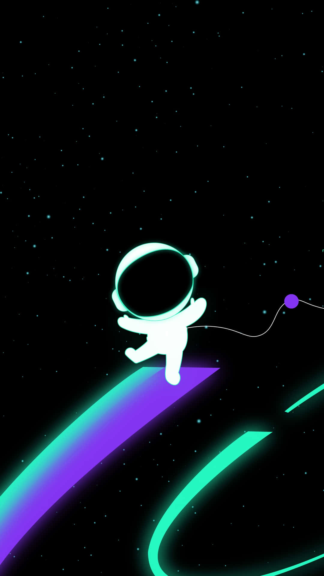 Astronaut Sliding Down Cosmic Rainbow Wallpaper