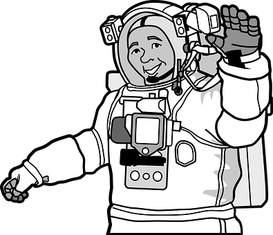 Astronaut Waving Cartoon PNG