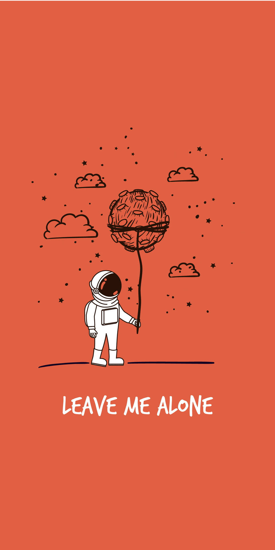 Astronaut With Asteroid Leave Me Alone Wallpaper