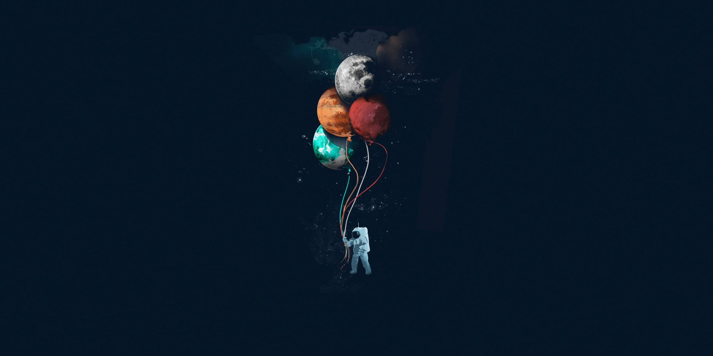Astronaut With Balloons Backgrounds Wallpaper