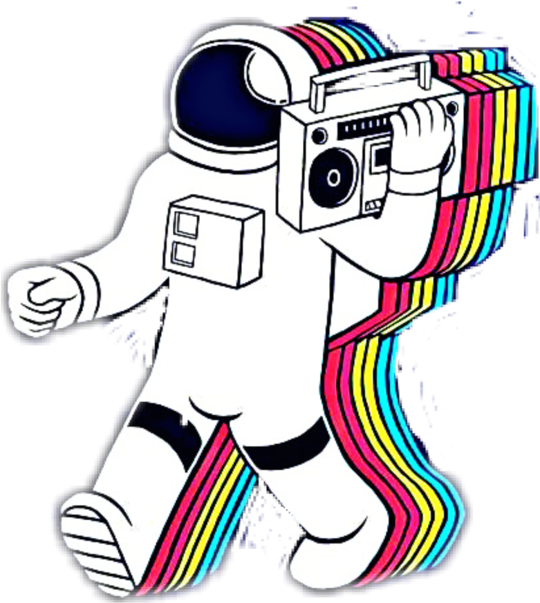 Astronaut With Boombox Art PNG
