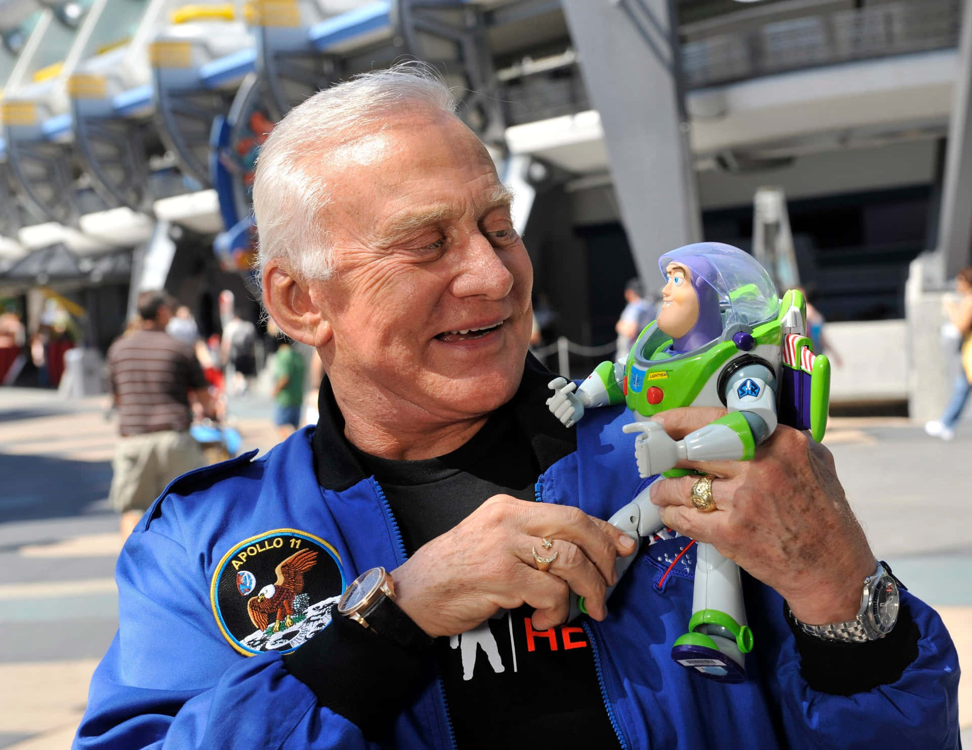 Astronaut With Buzz Lightyear Toy Wallpaper