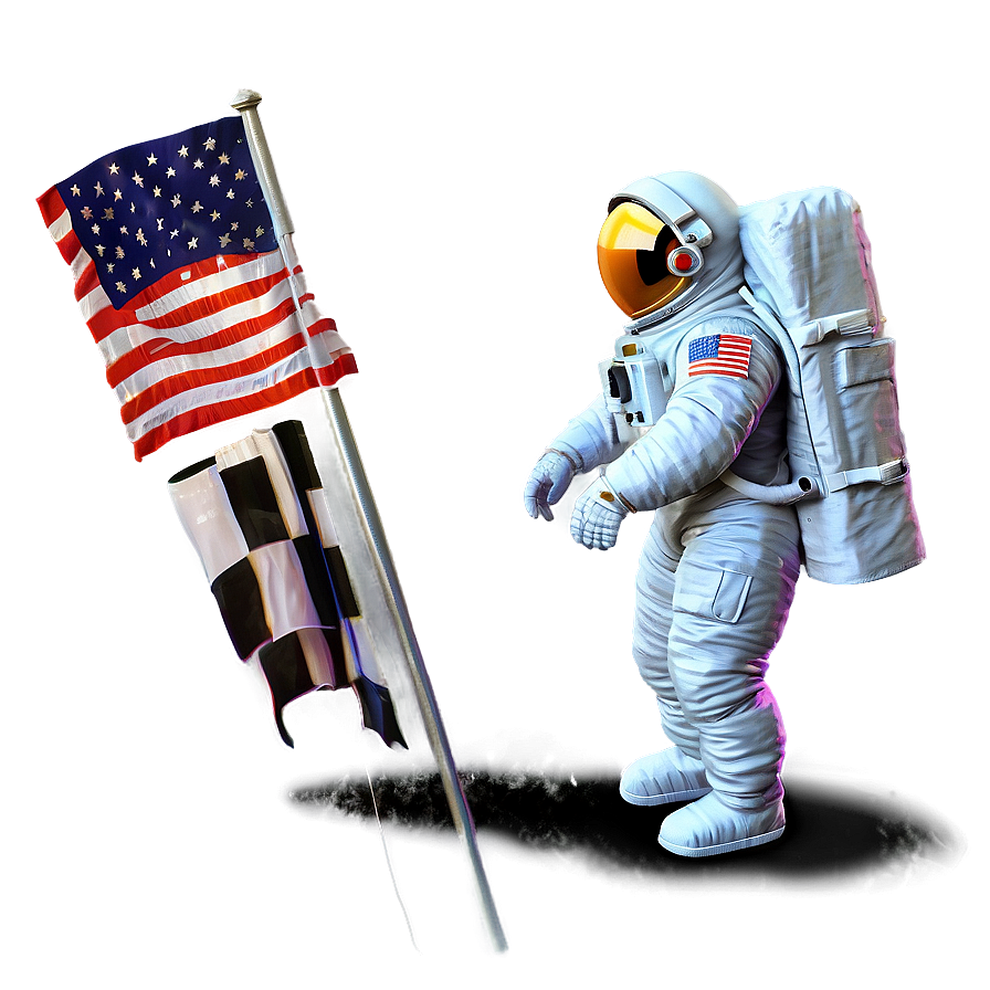 Astronaut With Flag Png 77 PNG