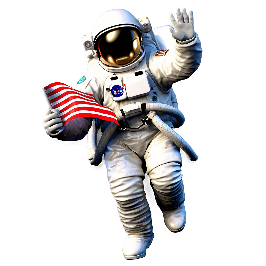 Astronaut With Flag Png Xli98 PNG
