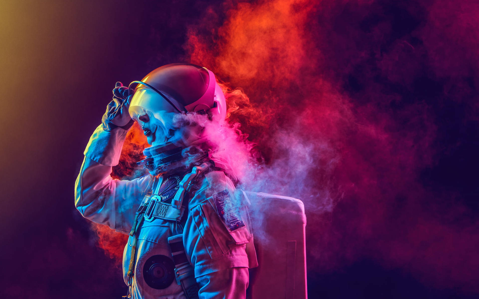 Astronaut With Smoke Neon Aesthetic