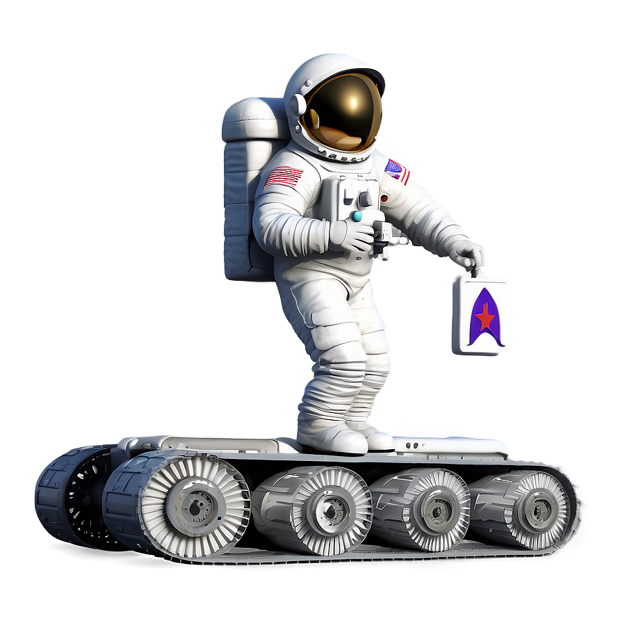 Astronaut With Space Rover Png Ahb67 PNG