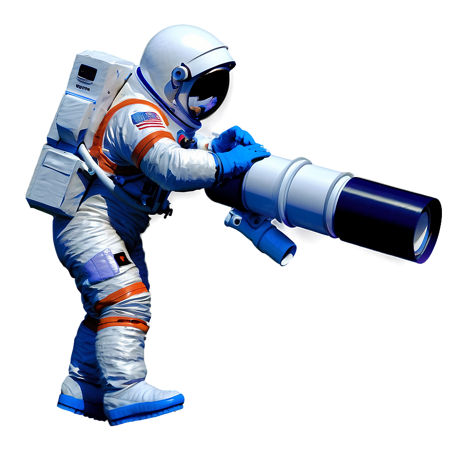 Astronaut With Telescope Png 05212024 PNG