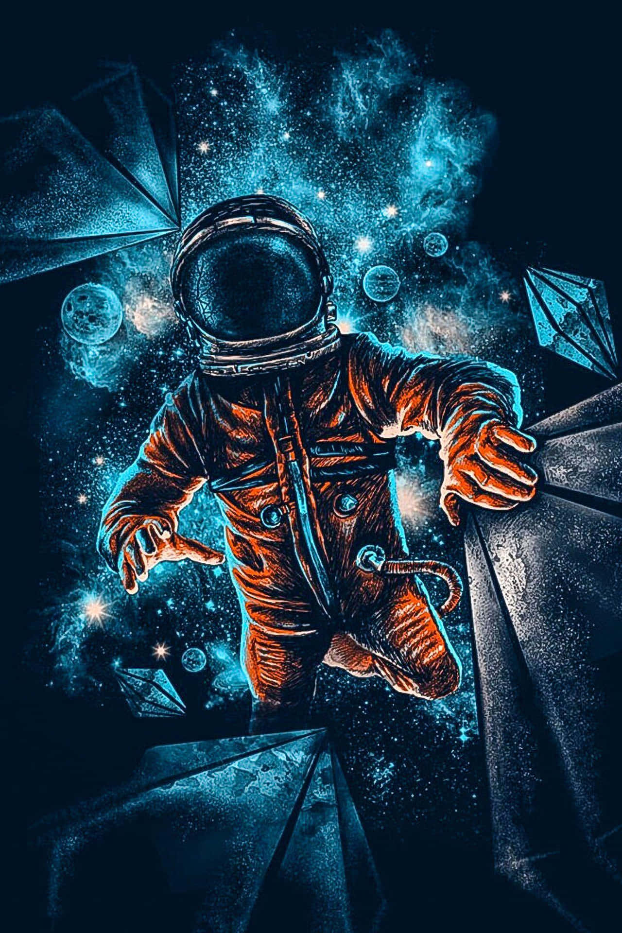 Astronautin Cosmic Adventure Wallpaper
