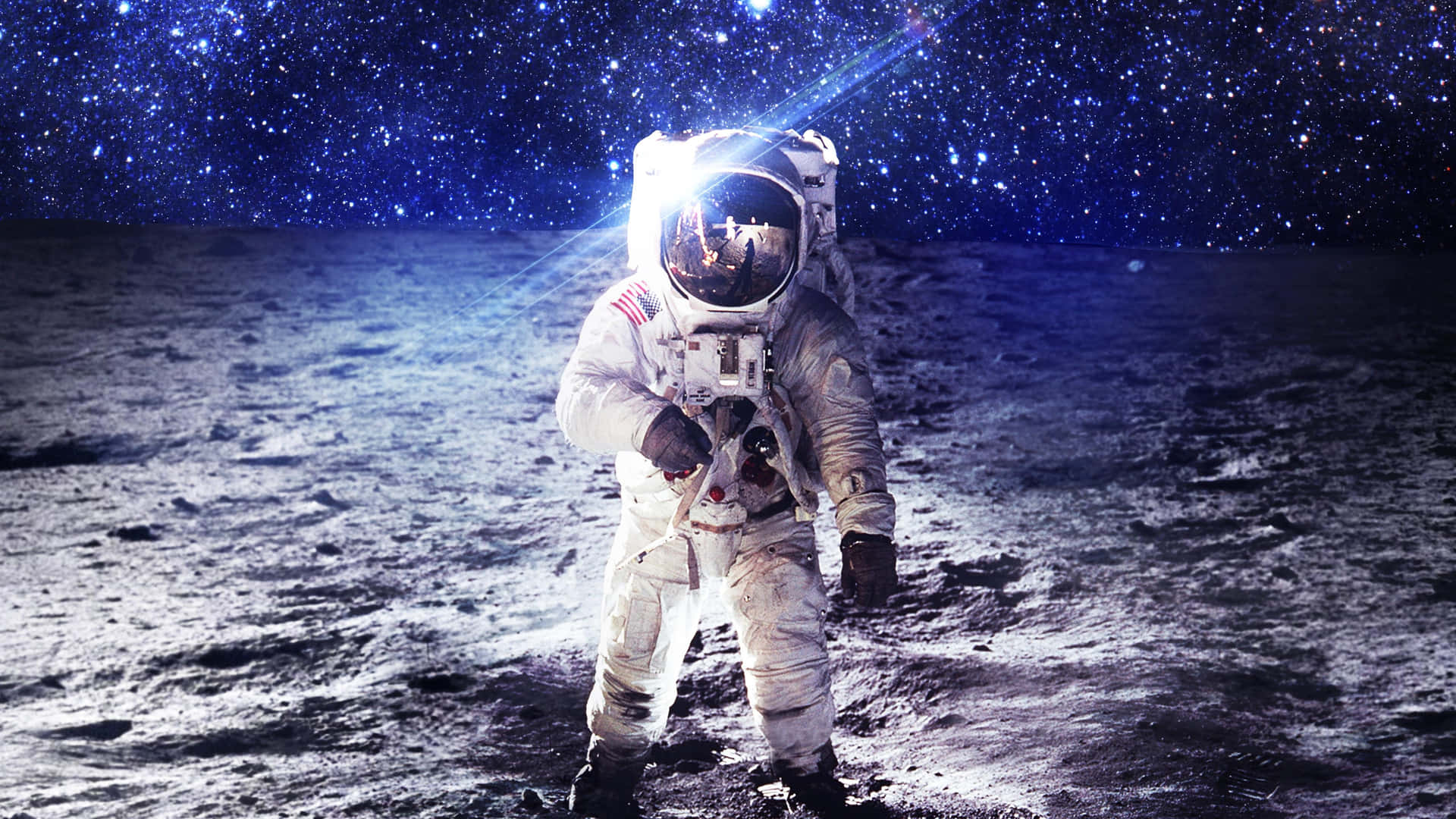 Astronauton Moon Surface Wallpaper