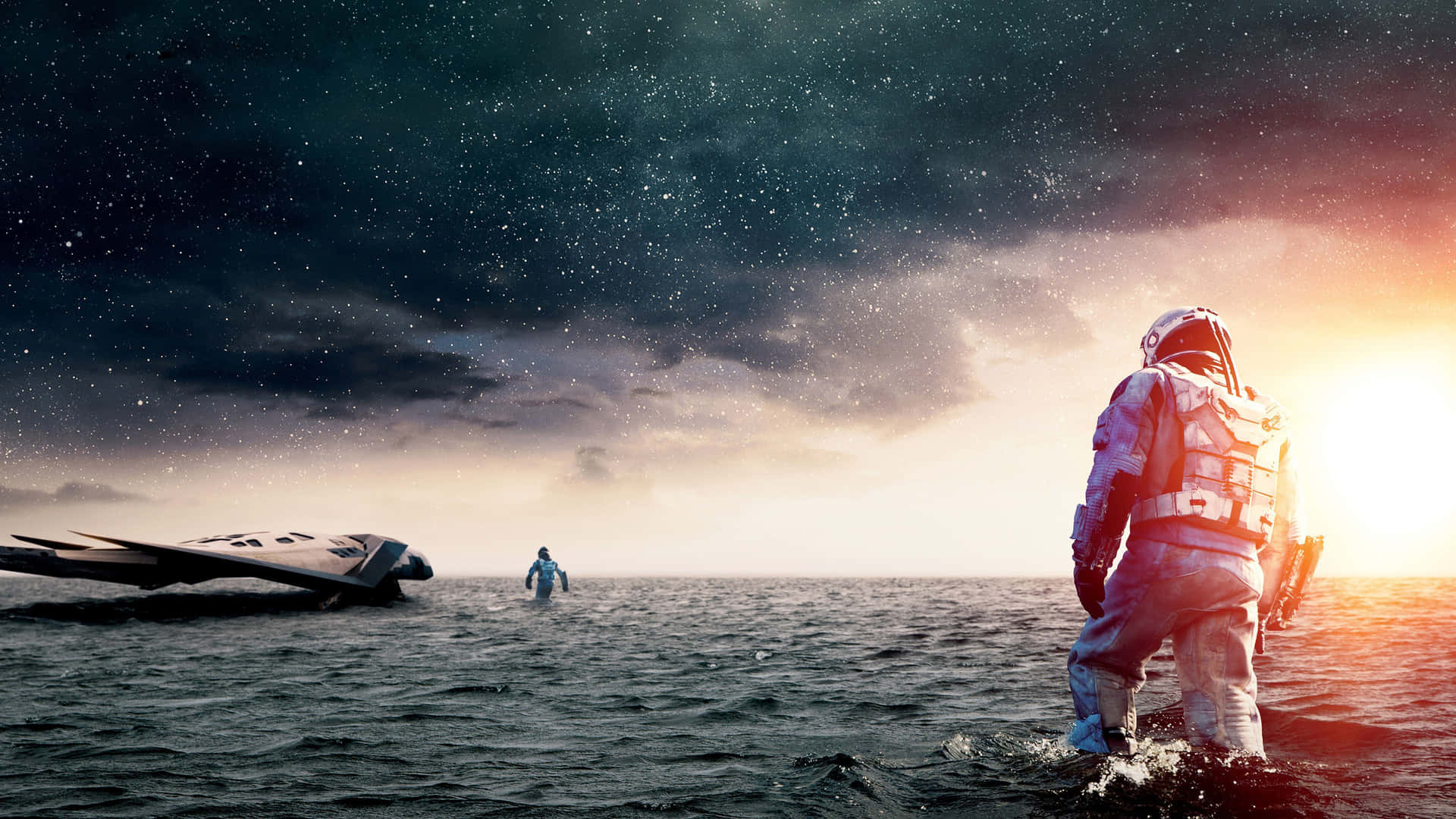 Astronauts_ Stranded_ At_ Sea_ Space_ Odyssey Wallpaper