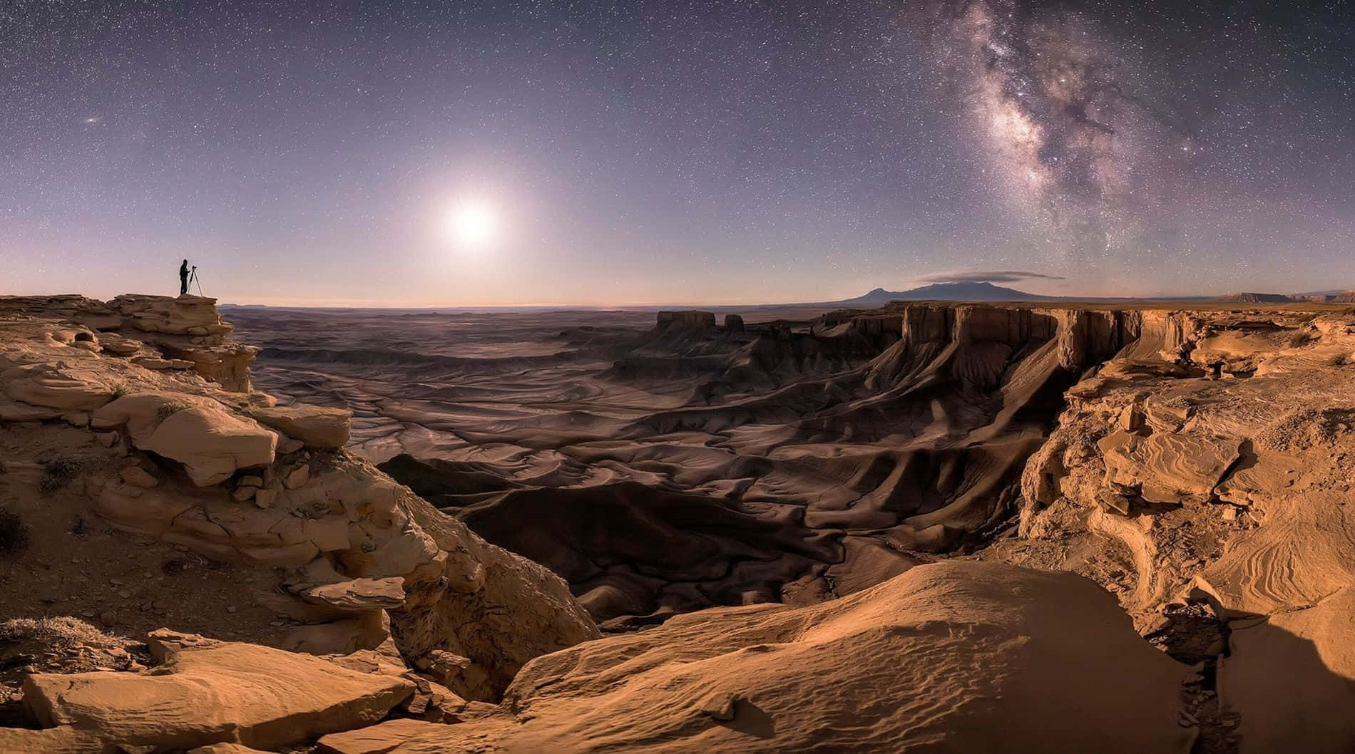 Imagende Astronomía De Una Noche Estrellada En El Desierto