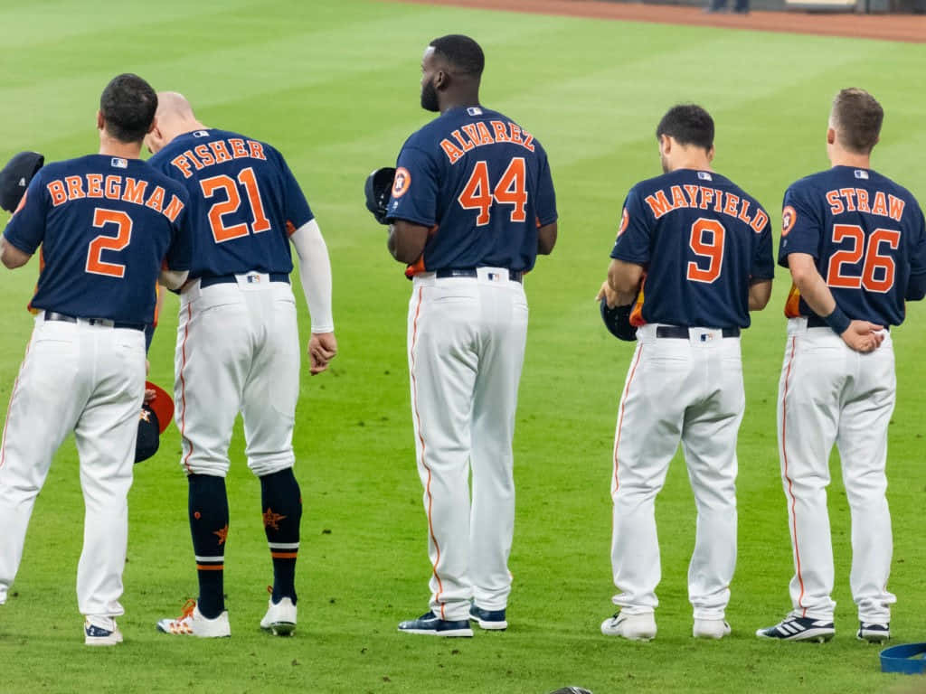 Astros Players Standing Together Wallpaper