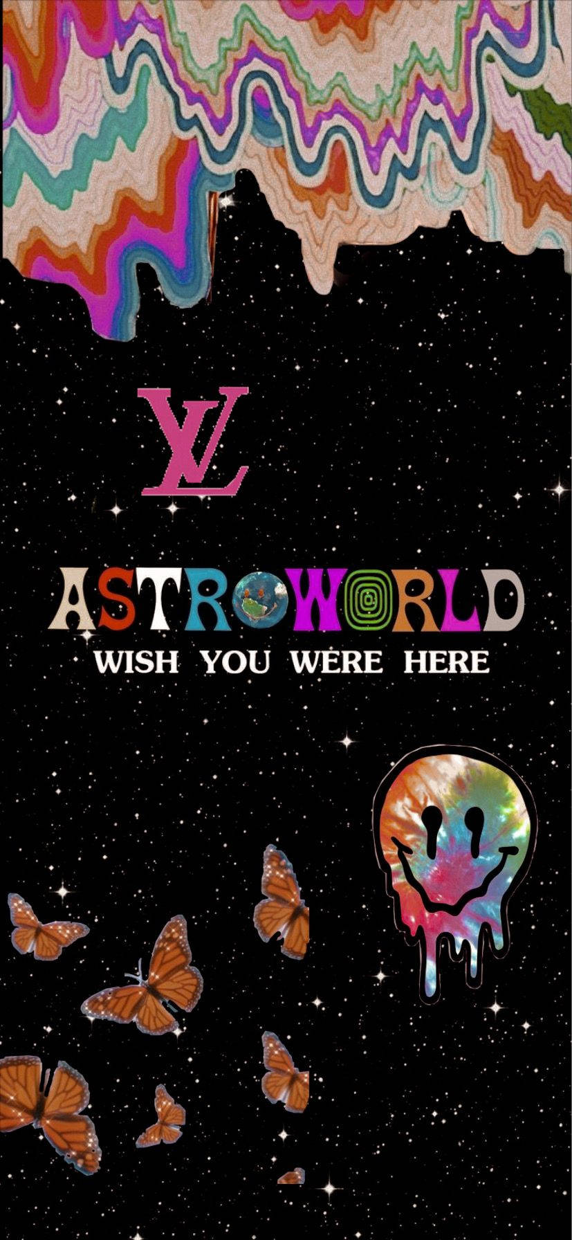 Astroworldiphone Psykedeliske Kruseduller Wallpaper