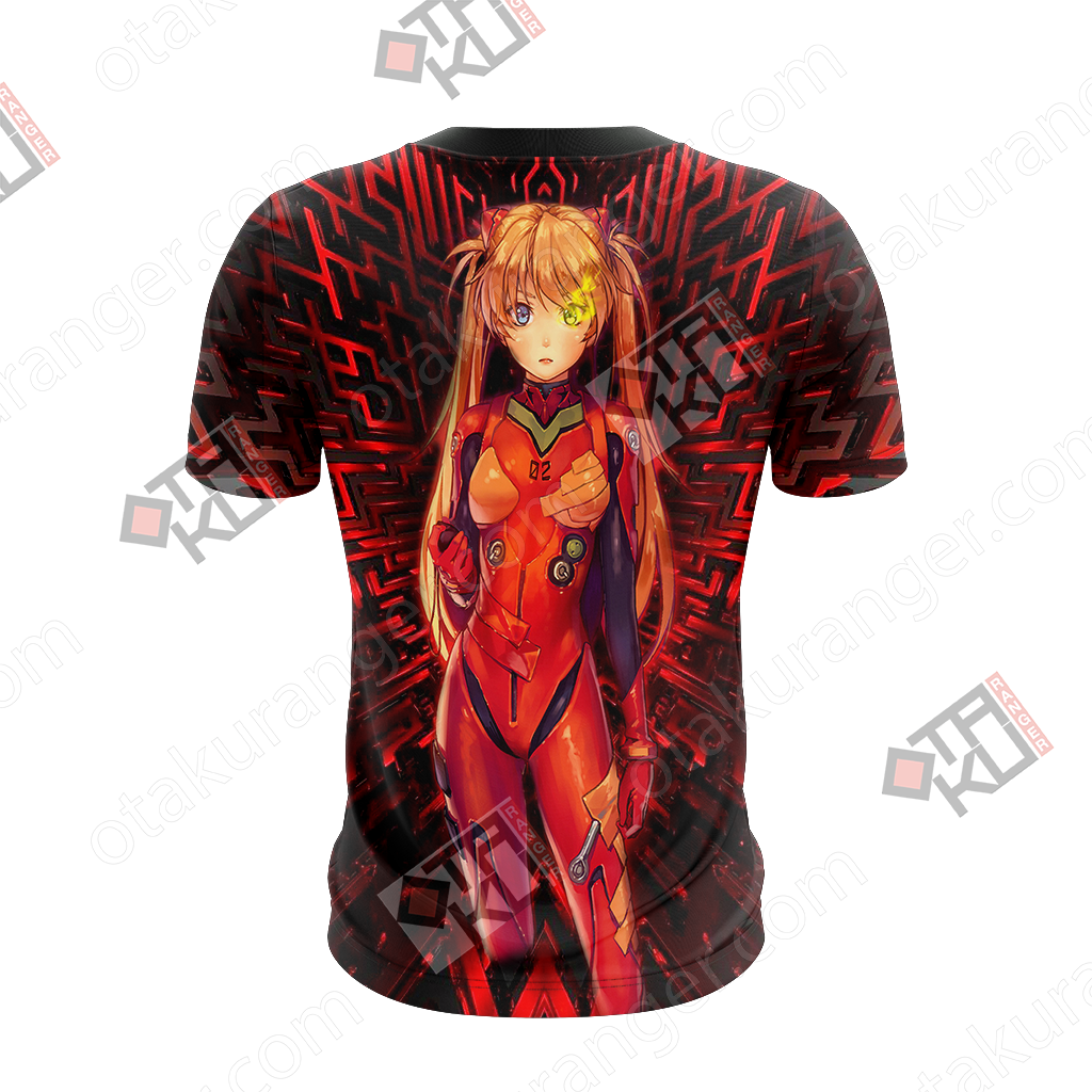 Asuka Langley Evangelion Anime T Shirt Design PNG