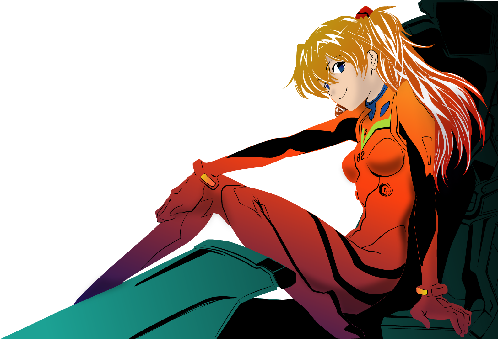 Download Asuka Langley Posing Evangelion | Wallpapers.com