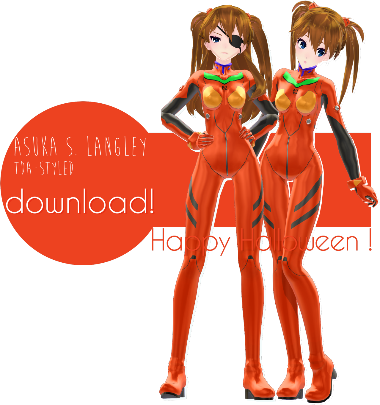 Asuka Langley T D A Styled Halloween PNG