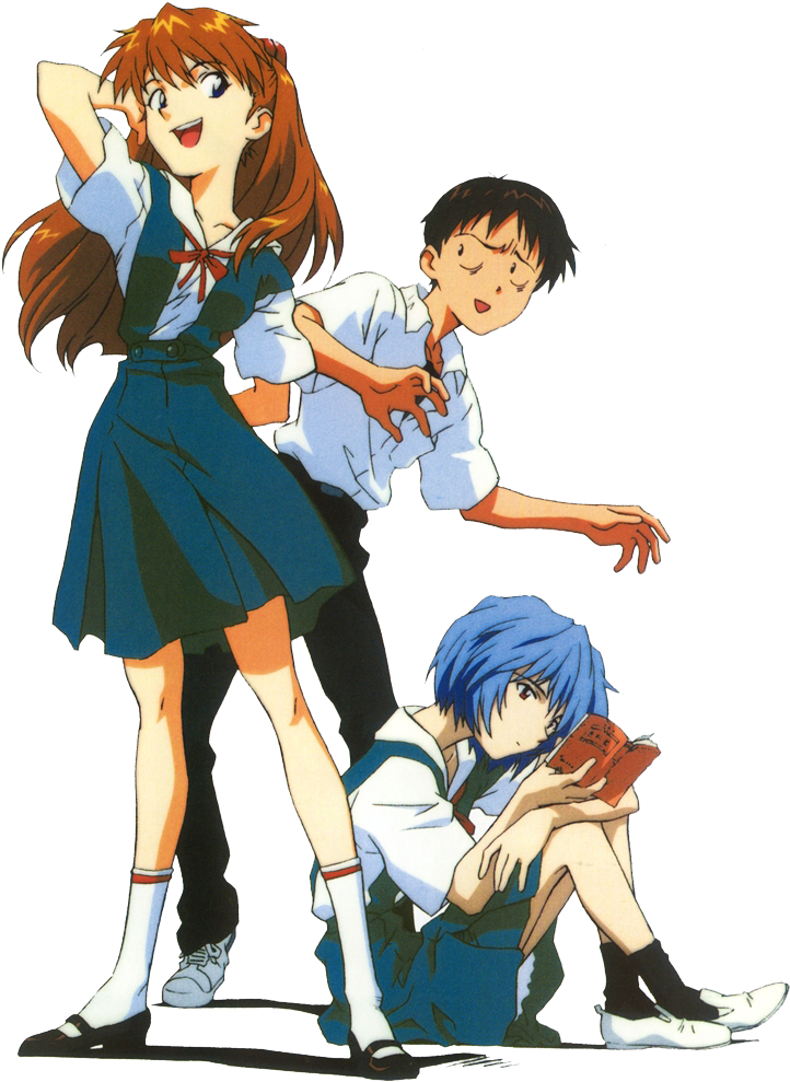 Asuka Rei Shinji Evangelion Characters PNG