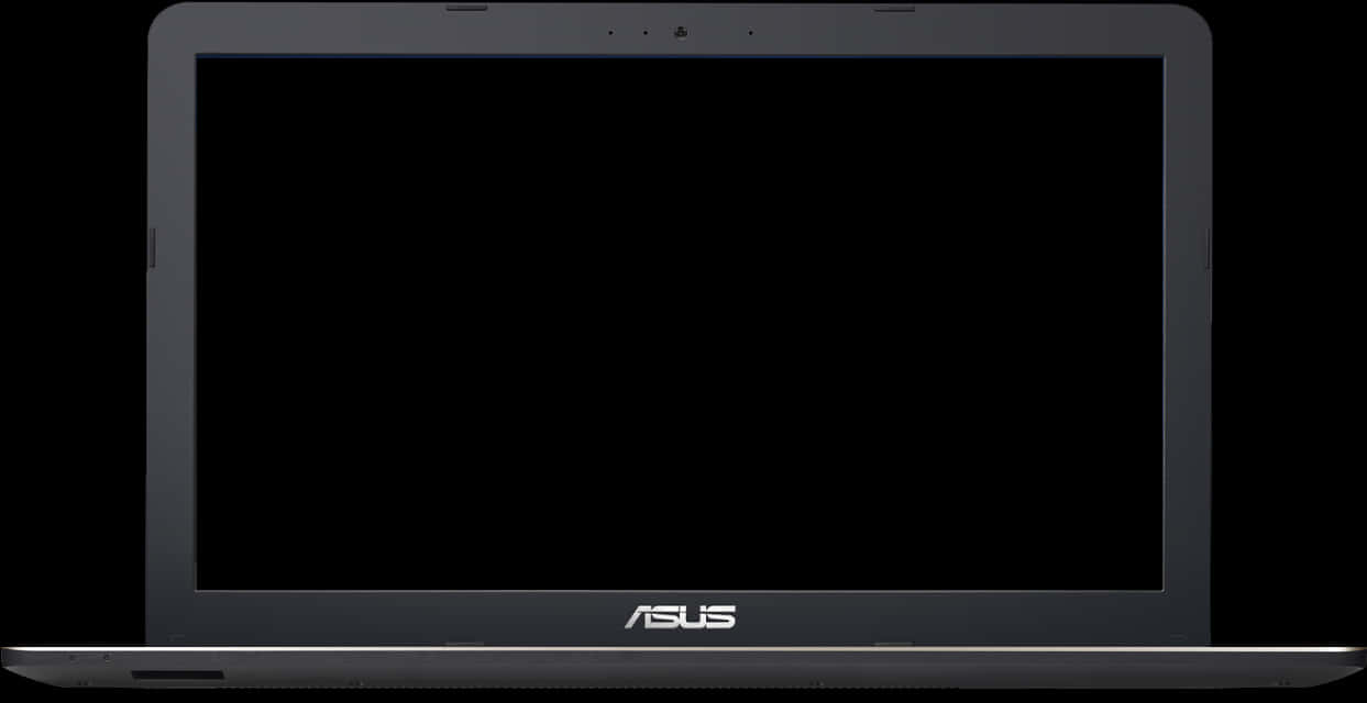 Asus Laptop Front View Black PNG