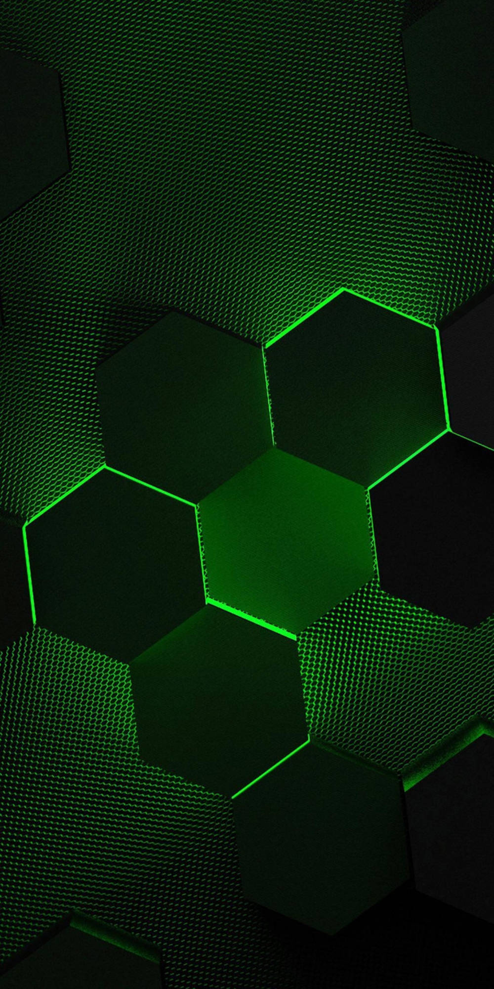 Asus Rog Phone Green Hexagon Wallpaper
