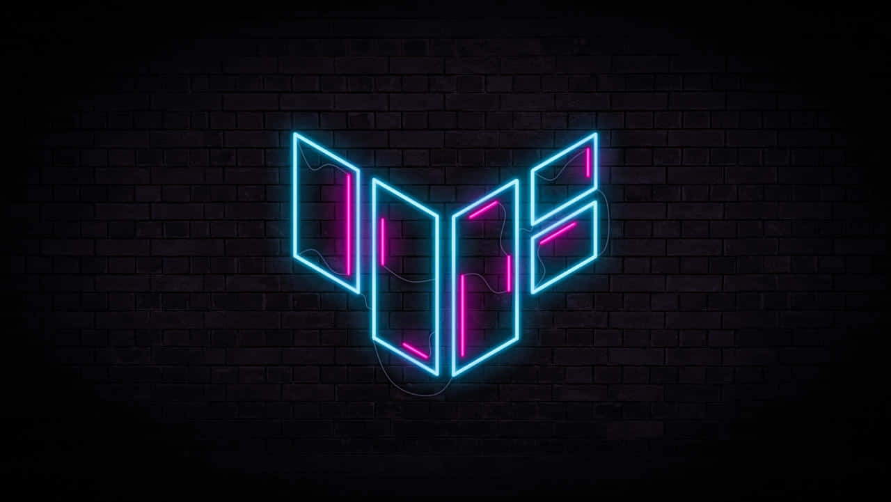 Download Asus T U F Gaming Logo Neon Wallpaper Wallpaper | Wallpapers.com