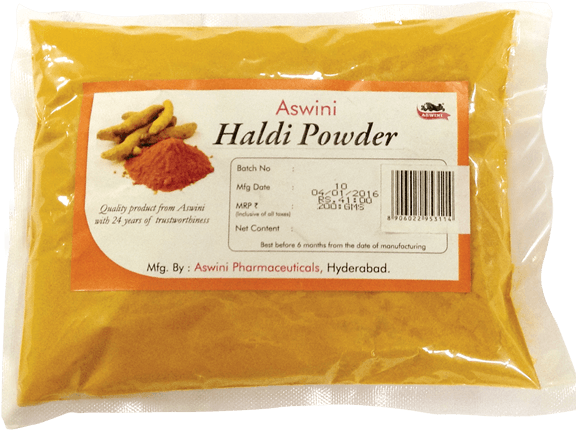Aswini Haldi Powder Package PNG