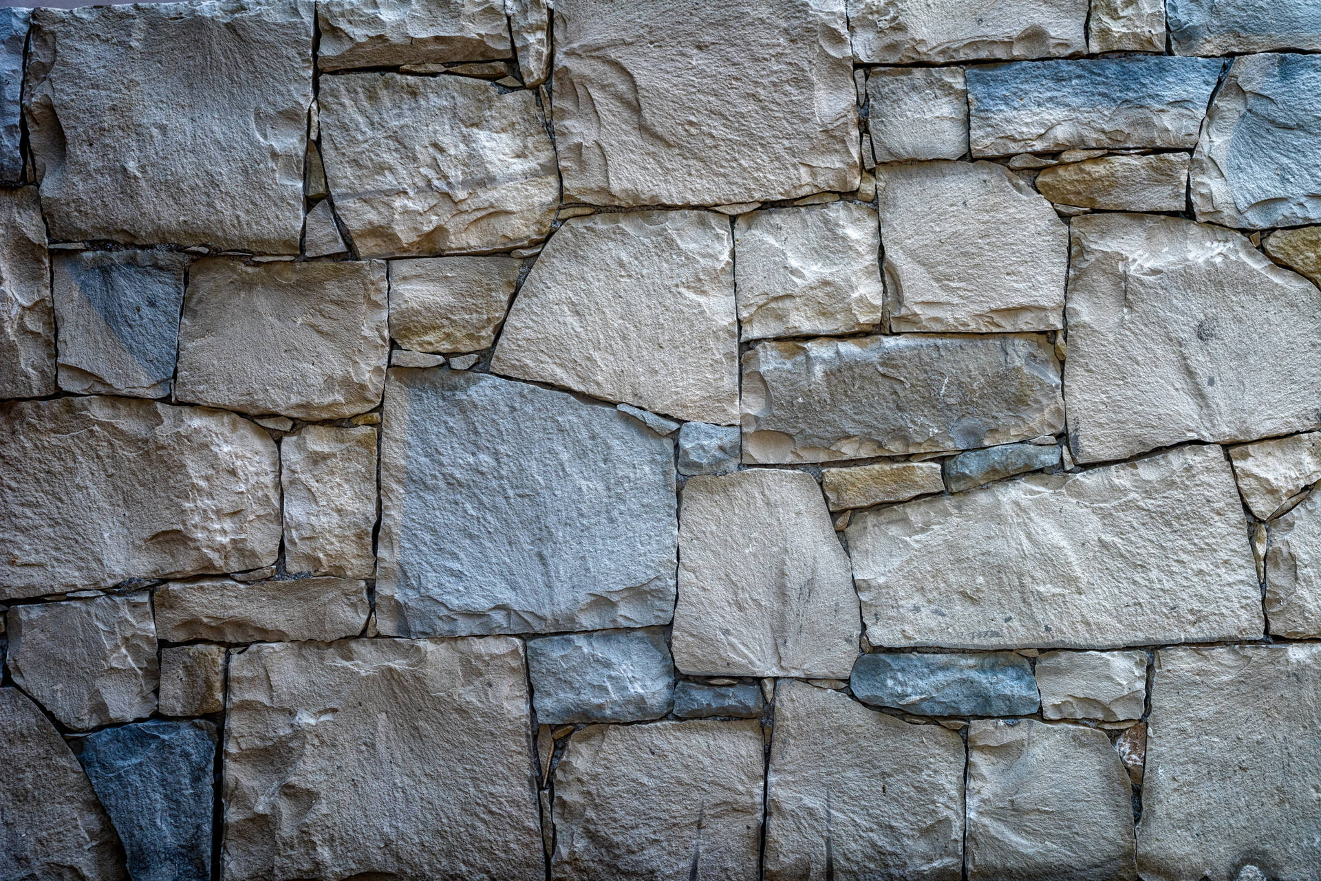 Asymmetrical Stone Wall Mosaic Desktop Wallpaper