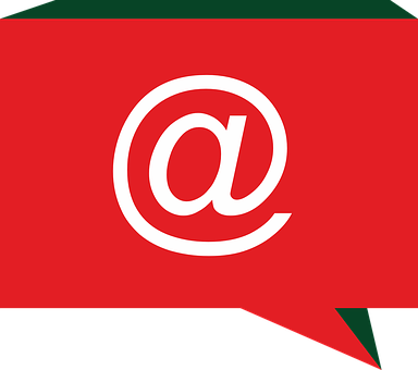 At Symbol Red Background PNG