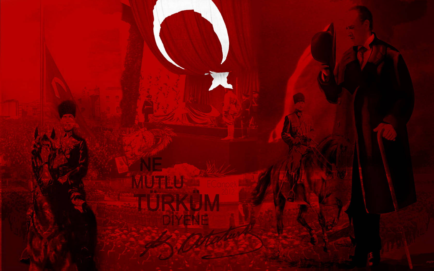 Ataturk And Flag Of Turkey Wallpaper