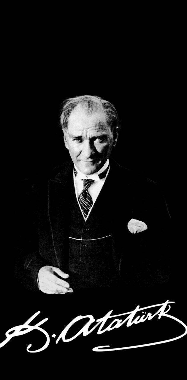 Ataturk og hans signatur tapet Wallpaper