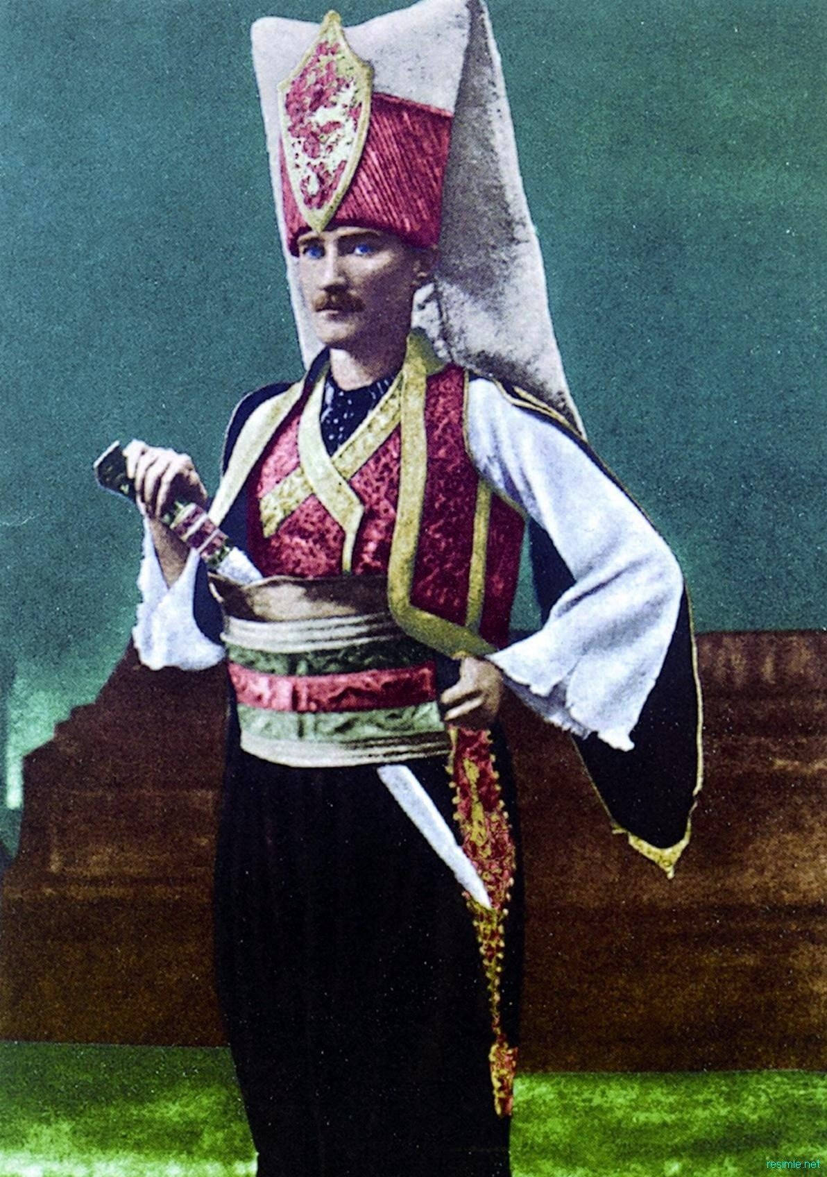 Ataturk i et janitsaruniform. Wallpaper