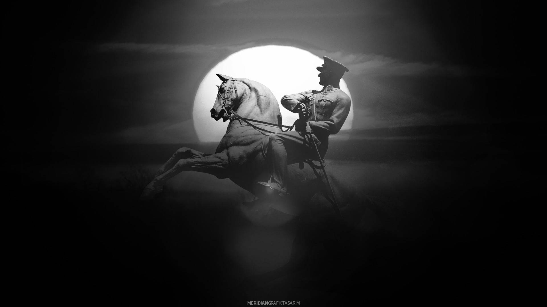 Ataturksom Rider På Sin Häst. Wallpaper